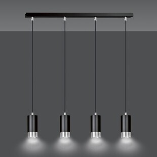 Lampa Wisząca Fumiko 4 Czarno-Chromowana | Emibig