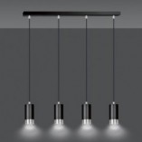 Lampa Wisząca Fumiko 4 Czarno-Chromowana | Emibig