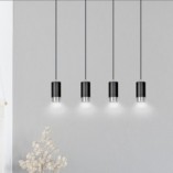 Lampa Wisząca Fumiko 4 Czarno-Chromowana | Emibig