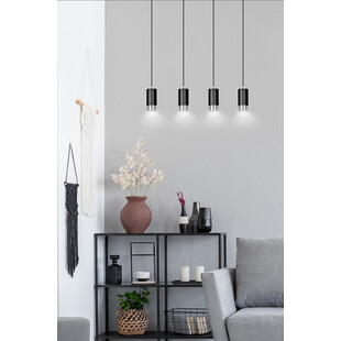 Lampa Wisząca Fumiko 4 Czarno-Chromowana | Emibig