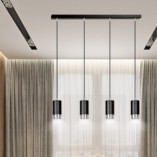 Lampa Wisząca Fumiko 4 Czarno-Chromowana | Emibig