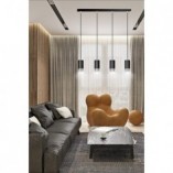 Lampa Wisząca Fumiko 4 Czarno-Chromowana | Emibig