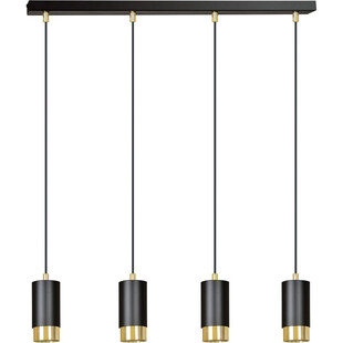 Lampa wisząca Fumiko 4 punktowa czarno-złota Emibig | Salon Lamp