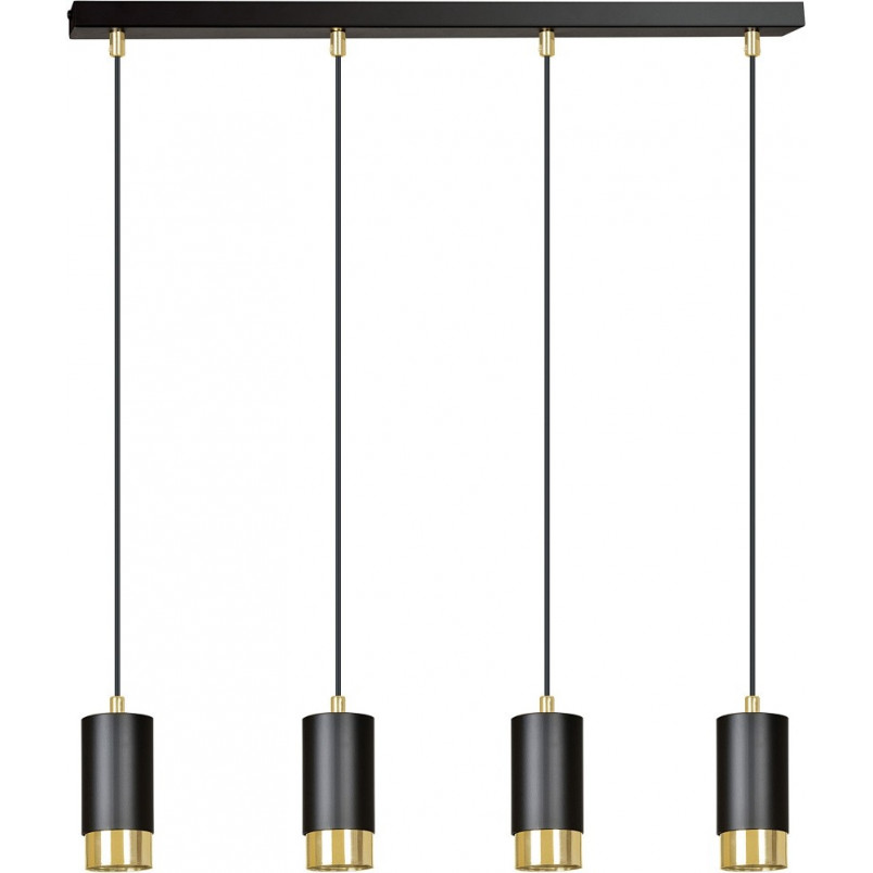 Lampa wisząca Fumiko 4 punktowa czarno-złota Emibig | Salon Lamp