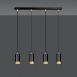Lampa wisząca Fumiko 4 punktowa czarno-złota Emibig | Salon Lamp