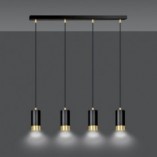 Lampa wisząca Fumiko 4 punktowa czarno-złota Emibig | Salon Lamp