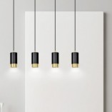 Lampa wisząca Fumiko 4 punktowa czarno-złota Emibig | Salon Lamp