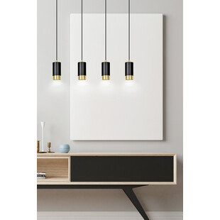 Lampa wisząca Fumiko 4 punktowa czarno-złota Emibig | Salon Lamp