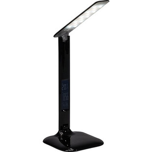 Lampa biurkowa z zegarem Glenn Led Czarna marki Brilliant