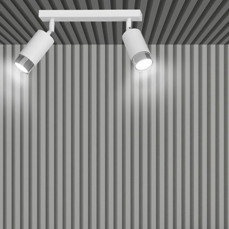 Reflektor sufitowy Hiro II biało-chrom - Emibig