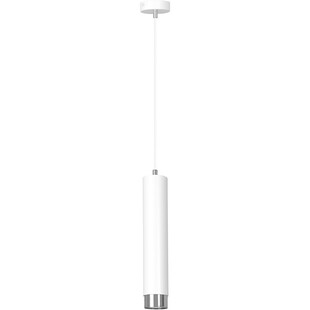 Lampa wisząca Kibo - biało-chromowana tuba | Emibig