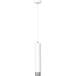 Lampa wisząca Kibo - biało-chromowana tuba | Emibig