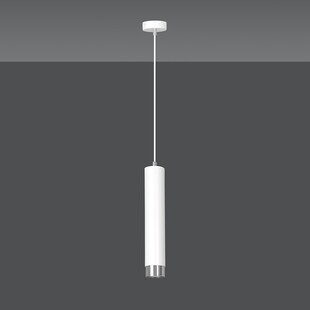 Lampa wisząca Kibo - biało-chromowana tuba | Emibig