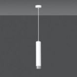 Lampa wisząca Kibo - biało-chromowana tuba | Emibig