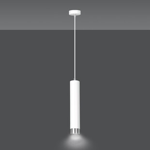 Lampa wisząca Kibo - biało-chromowana tuba | Emibig