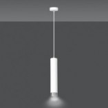 Lampa wisząca Kibo - biało-chromowana tuba | Emibig