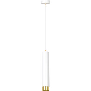 Lampa wisząca tuba Kibo biało-złota Emibig - Nowoczesne oświetlenie