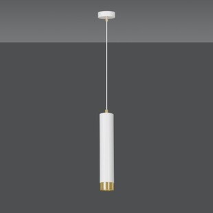 Lampa wisząca tuba Kibo biało-złota Emibig - Nowoczesne oświetlenie