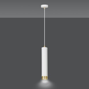 Lampa wisząca tuba Kibo biało-złota Emibig - Nowoczesne oświetlenie