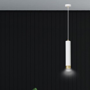 Lampa wisząca tuba Kibo biało-złota Emibig - Nowoczesne oświetlenie