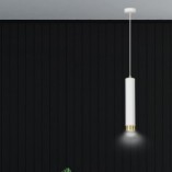 Lampa wisząca tuba Kibo biało-złota Emibig - Nowoczesne oświetlenie