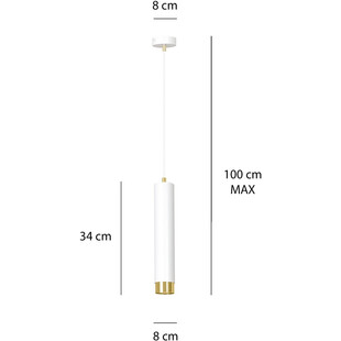 Lampa wisząca tuba Kibo biało-złota Emibig - Nowoczesne oświetlenie