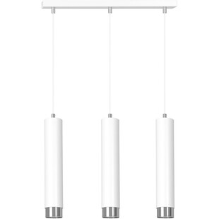 Lampa wisząca Kibo III - 3 tuby, biało-chrom, Emibig