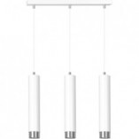 Lampa wisząca Kibo III - 3 tuby, biało-chrom, Emibig