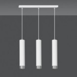 Lampa wisząca Kibo III - 3 tuby, biało-chrom, Emibig