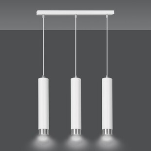 Lampa wisząca Kibo III - 3 tuby, biało-chrom, Emibig