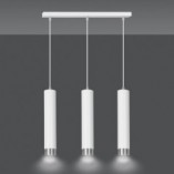 Lampa wisząca Kibo III - 3 tuby, biało-chrom, Emibig