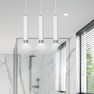 Lampa wisząca Kibo III - 3 tuby, biało-chrom, Emibig