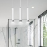 Lampa wisząca Kibo III - 3 tuby, biało-chrom, Emibig