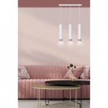 Lampa wisząca Kibo III - 3 tuby, biało-chrom, Emibig