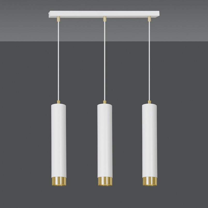 Lampa wisząca Kibo III biało-złota Emibig | Nowoczesne oświetlenie