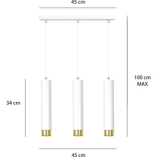 Lampa wisząca Kibo III biało-złota Emibig | Nowoczesne oświetlenie