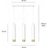 Lampa wisząca Kibo III biało-złota Emibig | Nowoczesne oświetlenie