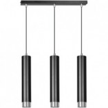 Lampa wisząca Kibo III czarno-chromowana | Emibig