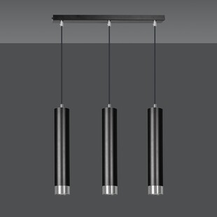 Lampa wisząca Kibo III czarno-chromowana | Emibig