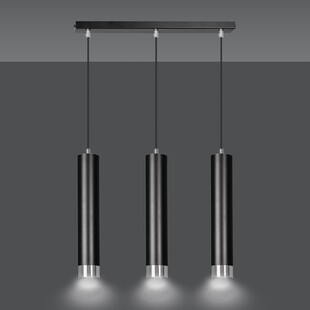 Lampa wisząca Kibo III czarno-chromowana | Emibig