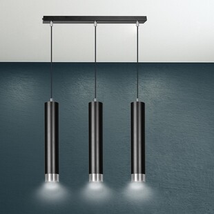 Lampa wisząca Kibo III czarno-chromowana | Emibig