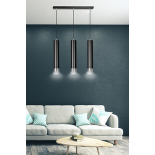 Lampa wisząca Kibo III czarno-chromowana | Emibig