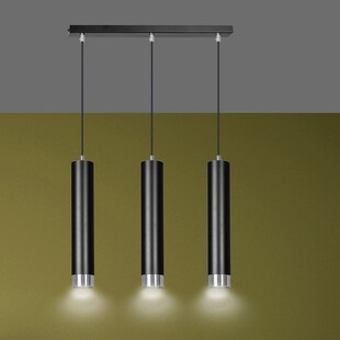 Lampa wisząca Kibo III czarno-chromowana | Emibig
