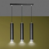 Lampa wisząca Kibo III czarno-chromowana | Emibig