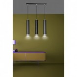 Lampa wisząca Kibo III czarno-chromowana | Emibig