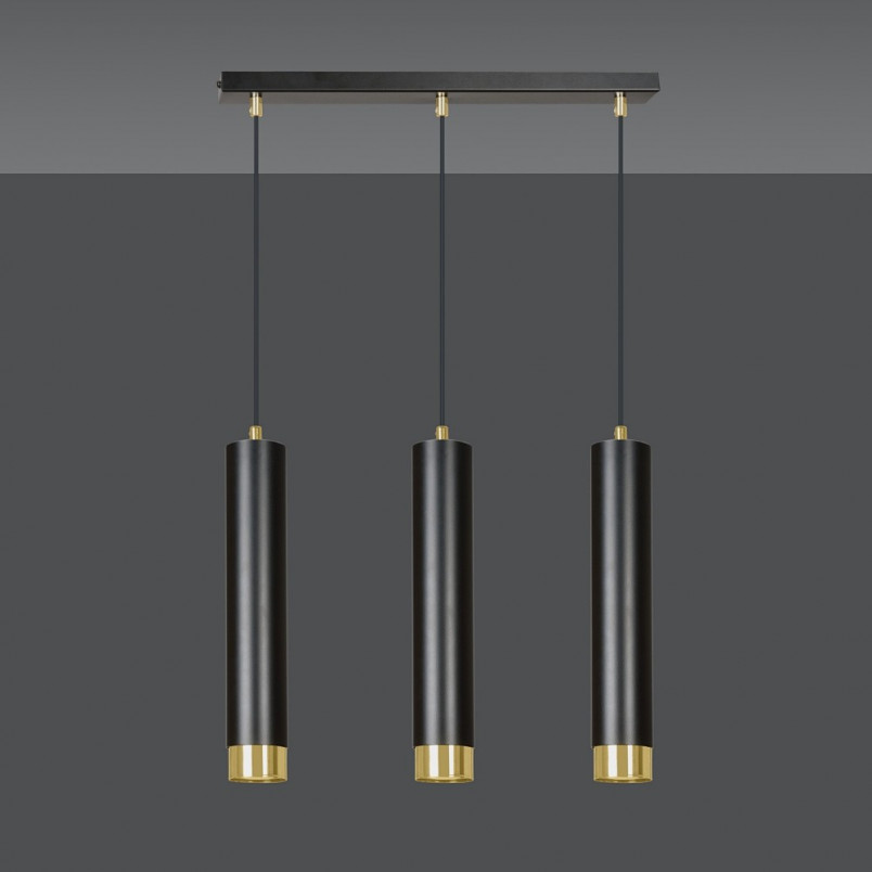 Lampa wisząca Kibo III czarno-złota Emibig | Nowoczesne oświetlenie