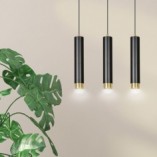 Lampa wisząca Kibo III czarno-złota Emibig | Nowoczesne oświetlenie