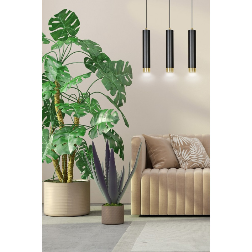 Lampa wisząca Kibo III czarno-złota Emibig | Nowoczesne oświetlenie