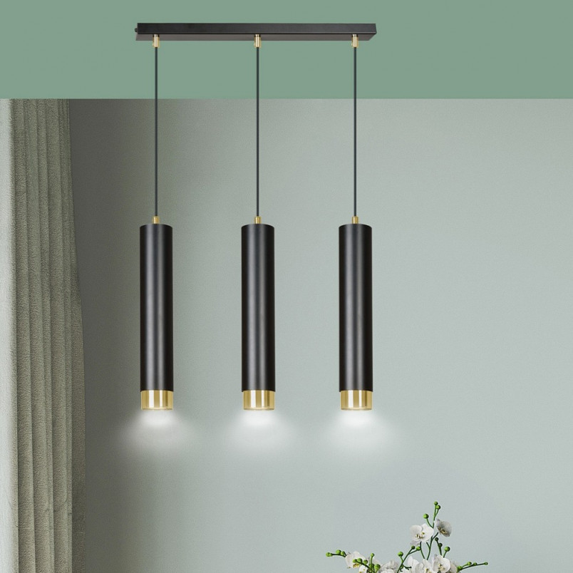 Lampa wisząca Kibo III czarno-złota Emibig | Nowoczesne oświetlenie