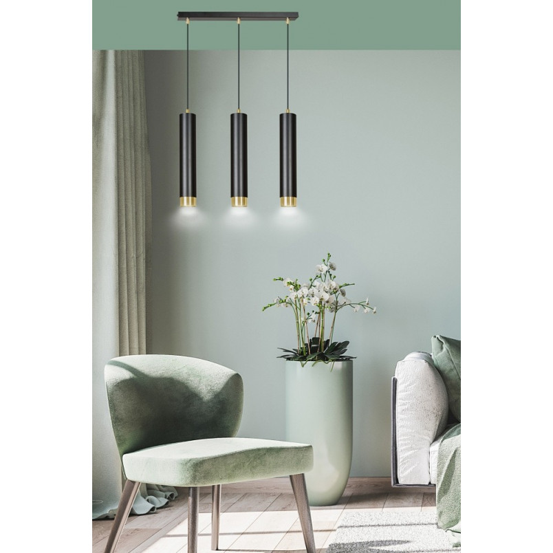 Lampa wisząca Kibo III czarno-złota Emibig | Nowoczesne oświetlenie